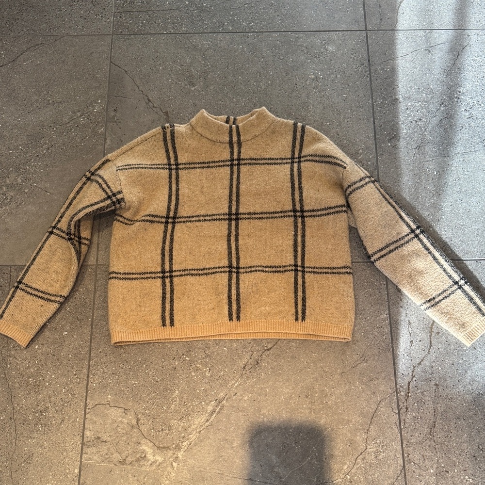 Tan Plaid Sweater